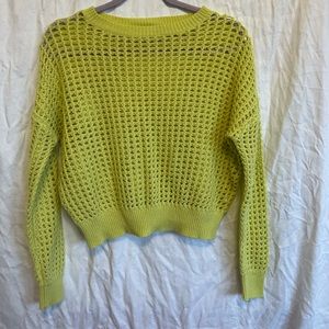 Neon Green Knit Mesh top. Size small.